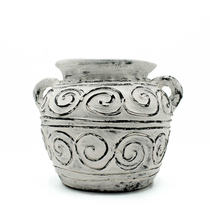 MAVYSSA HOME | Krémový terakotový květináč s uchy 15 cm