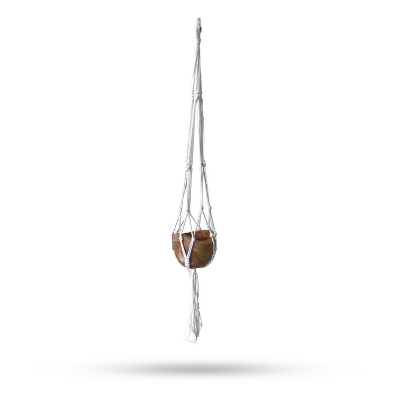 Přírodní macramé držák na květináč MacP-07